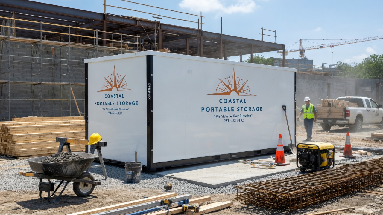 Coastal Portable Storage container at a job site