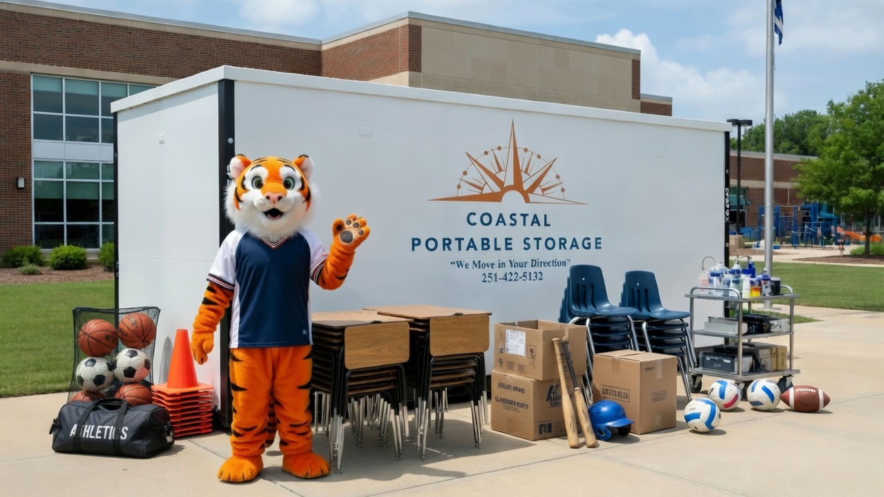 Coastal Portable Storage container at a school campus